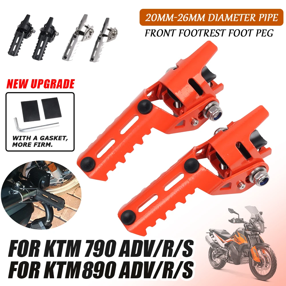 For KTM 790 Adventure R S KTM790 ADV R 790ADV 890 Adventure 890ADV Motorcycle Accessories Front Foot Pegs Rest Footrests Clamps