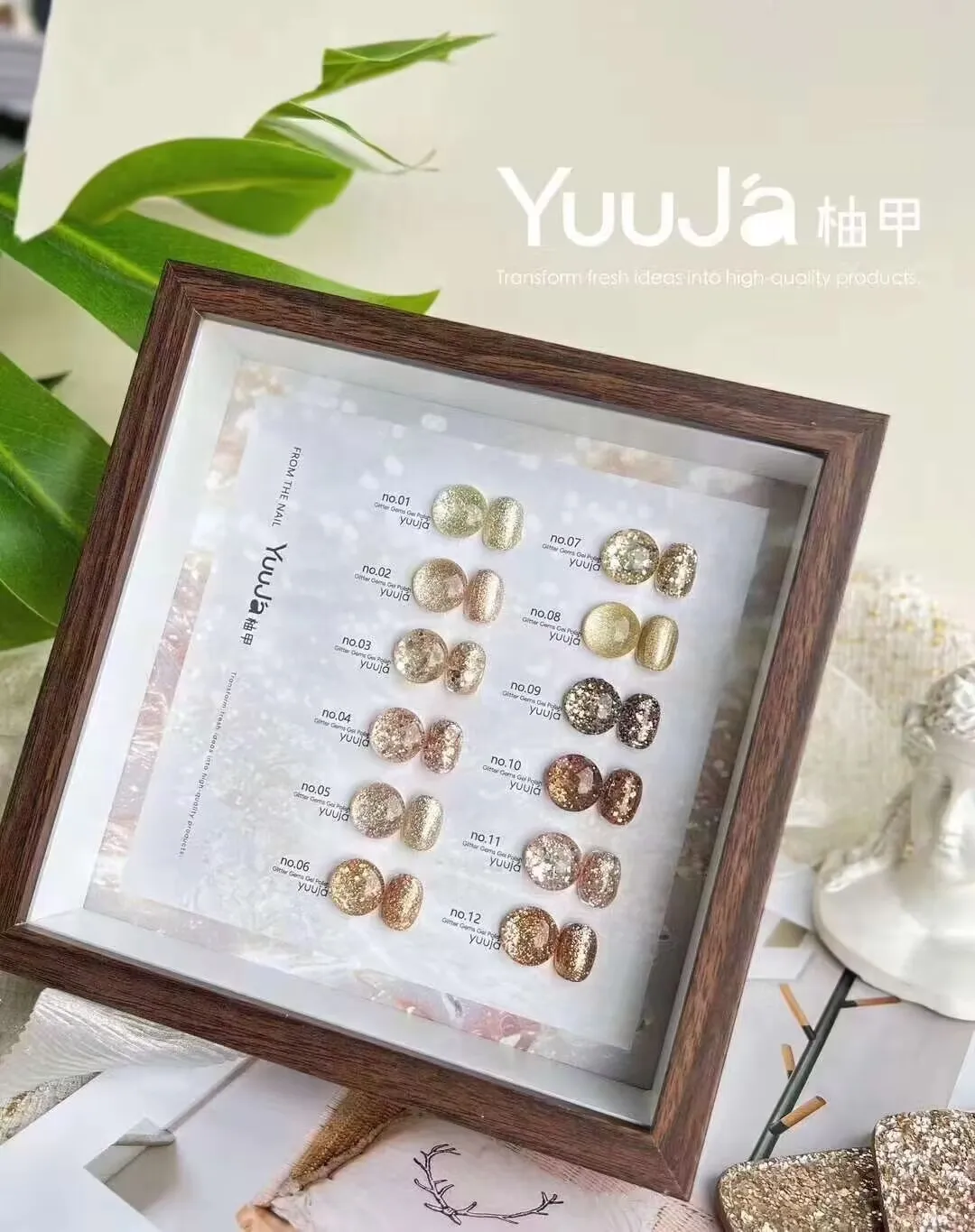 

YUUJA Professional Fashion 2024 New Nail Gel Art Kit 12 Colors Mismatched Glitter UV Gel Non-Toxic Hot Sale for Nail Salons