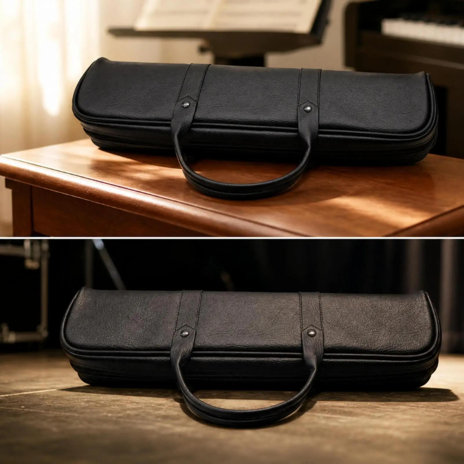 Professional Leather Flute Case for 17 Hole Silver Flute Dust Cover Padded Bag Portable Musical Instrument Holder