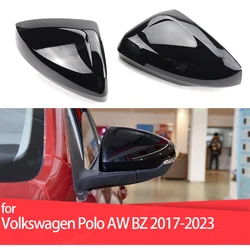 Carbon Fiber Car Rear View Door Wing Side Mirror Cover Caps Shell Case for VW Volkswagen Polo AW BZ 2017-2023