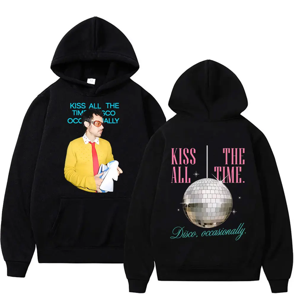 Kiss All The Time Disco Occasionally Graphic Hoodie Men Women Fashion Hip Hop Sportswear Oversized Sweatshirt Streetwear Unisex
