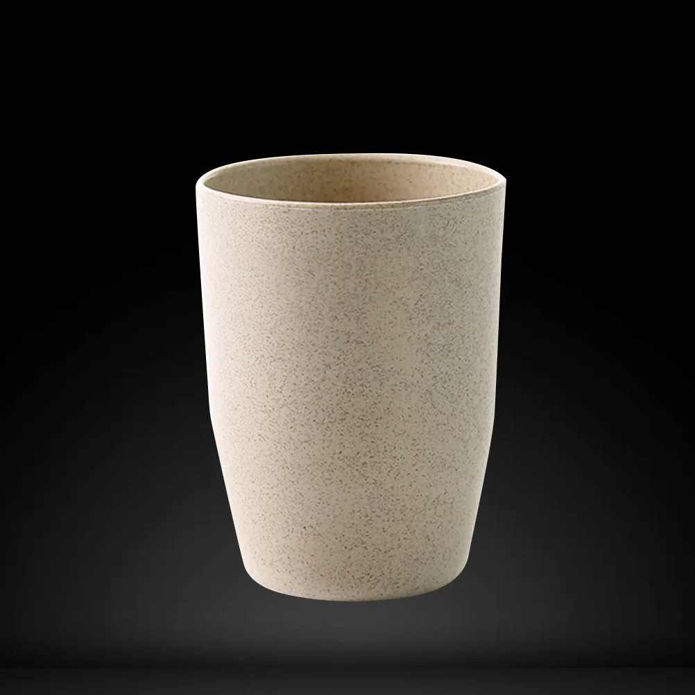 

Bathroom Tooth Mug Wheat Stem Simple Round Mouthwash Cup Northern Europe Beige Easy Clean Lightweight Space Saving Cup