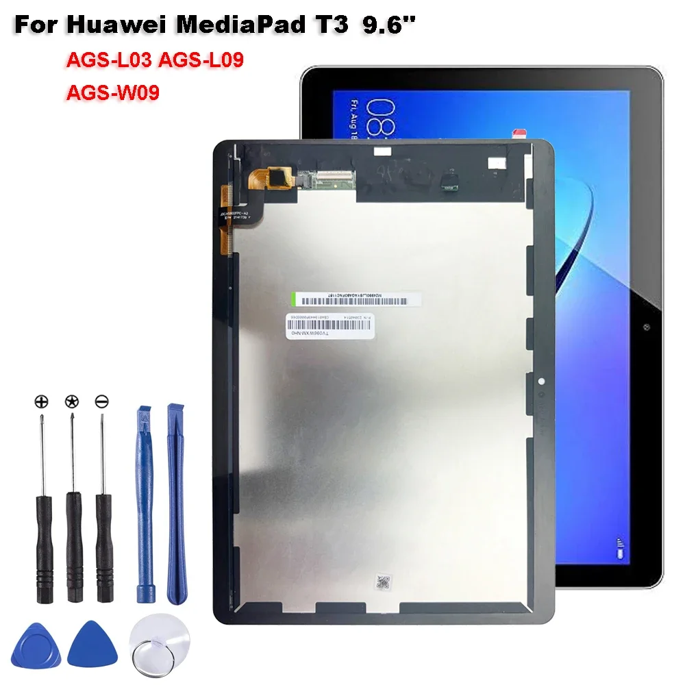 New Ori 9.6 Inch LCD For Huawei MediaPad T3 10 AGS-L03 AGS-L09 AGS-W09 Display Touch Screen Digitizer Assembly Frame