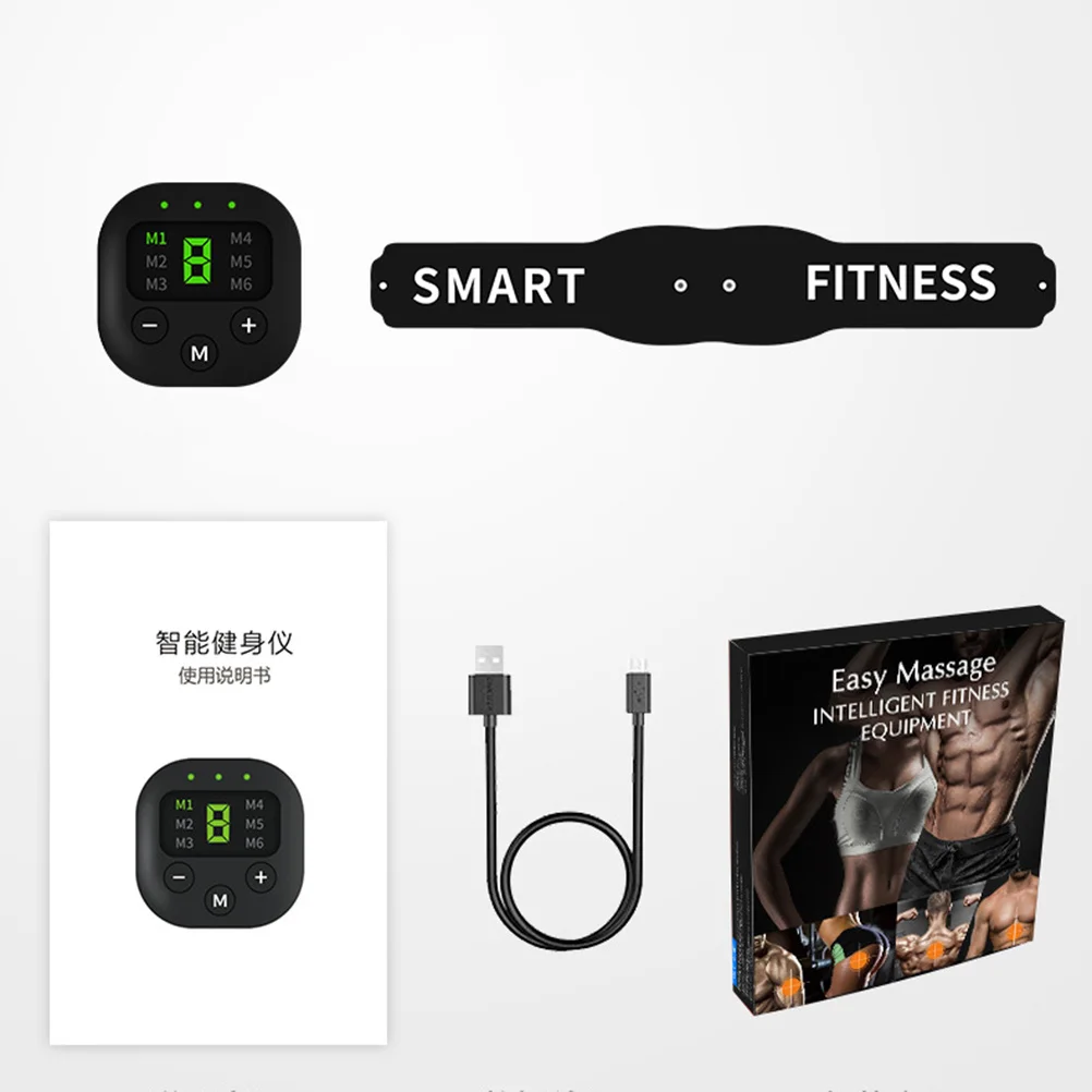 

1Set Fitness Waist Belt Abdominal Exercise Belt USB Charging Core Training Fat Burning Durable Smart Fitness Device Black