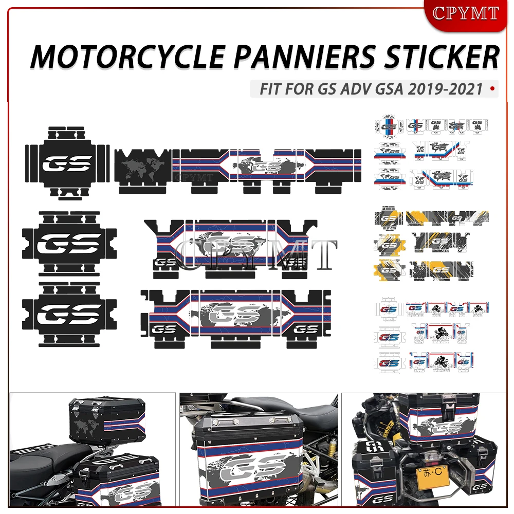 

Motorcycle Aluminum Alloy Top Case Panniers Box trunk Sticker Side Suitcases Decal Protective fit For F750 GS ADV Adventure GSA