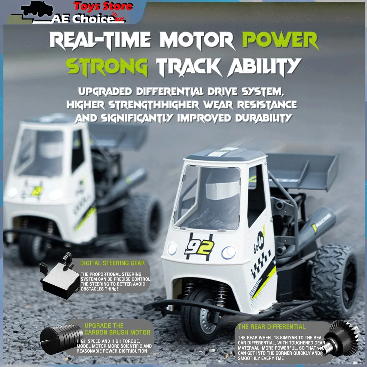 S810 1/16 2.4G télécommande trois roues RC moto avec pulvérisation légère électrique haute vitesse émulation motos jouet pour les enfants