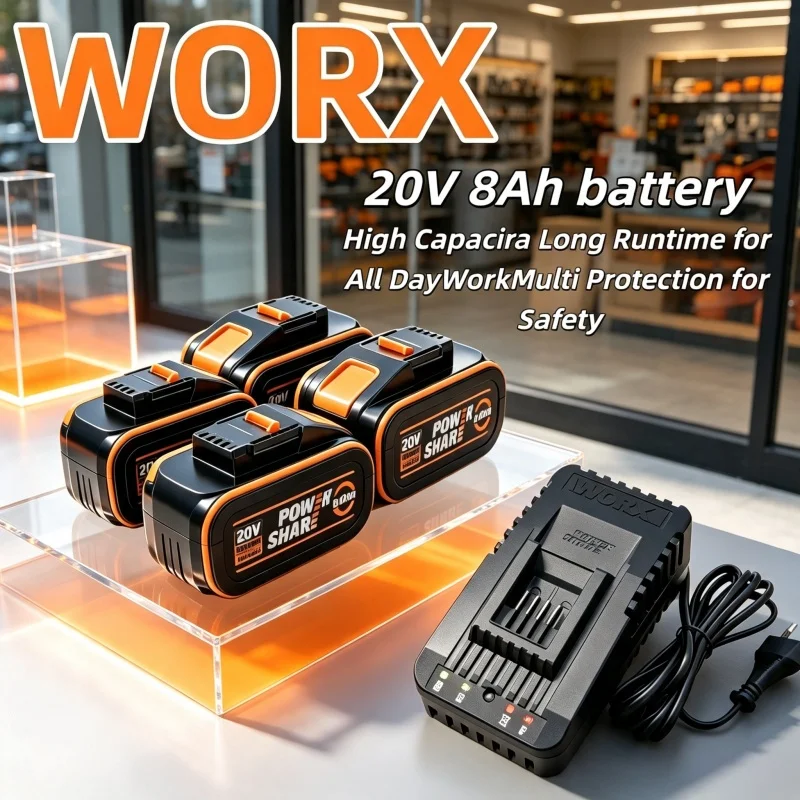 Portable WORX 20V Rechargeable Battery, Overcharge Protection, Long Working Time, Fit Worx WA3511 WA3512 Cordless Tools.