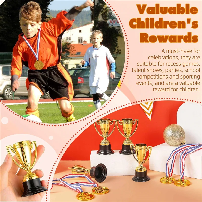 AS96-20 peças mini troféus e 20 peças de medalhas prêmios, medalhas vencedoras para crianças e adultos-perfeitos para lembrancinhas duráveis