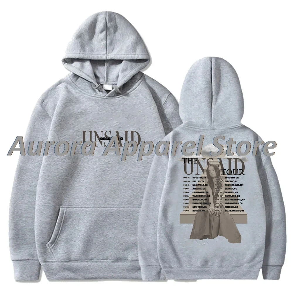 جيسيكا بايو 2025 جولة البلوز هوديس تأثيري النساء الرجال أزياء بلوزات طويلة الأكمام