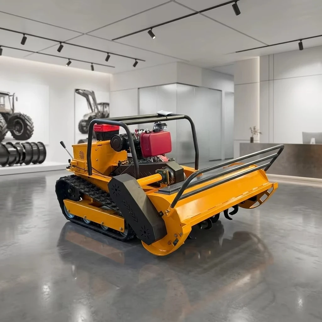 Remote Control Crawler 4-Stroke Flat Blade Lawn Mower Professional Grade 196cc HC-80/HC-100/HC-120 12/15HP Mulching Grass