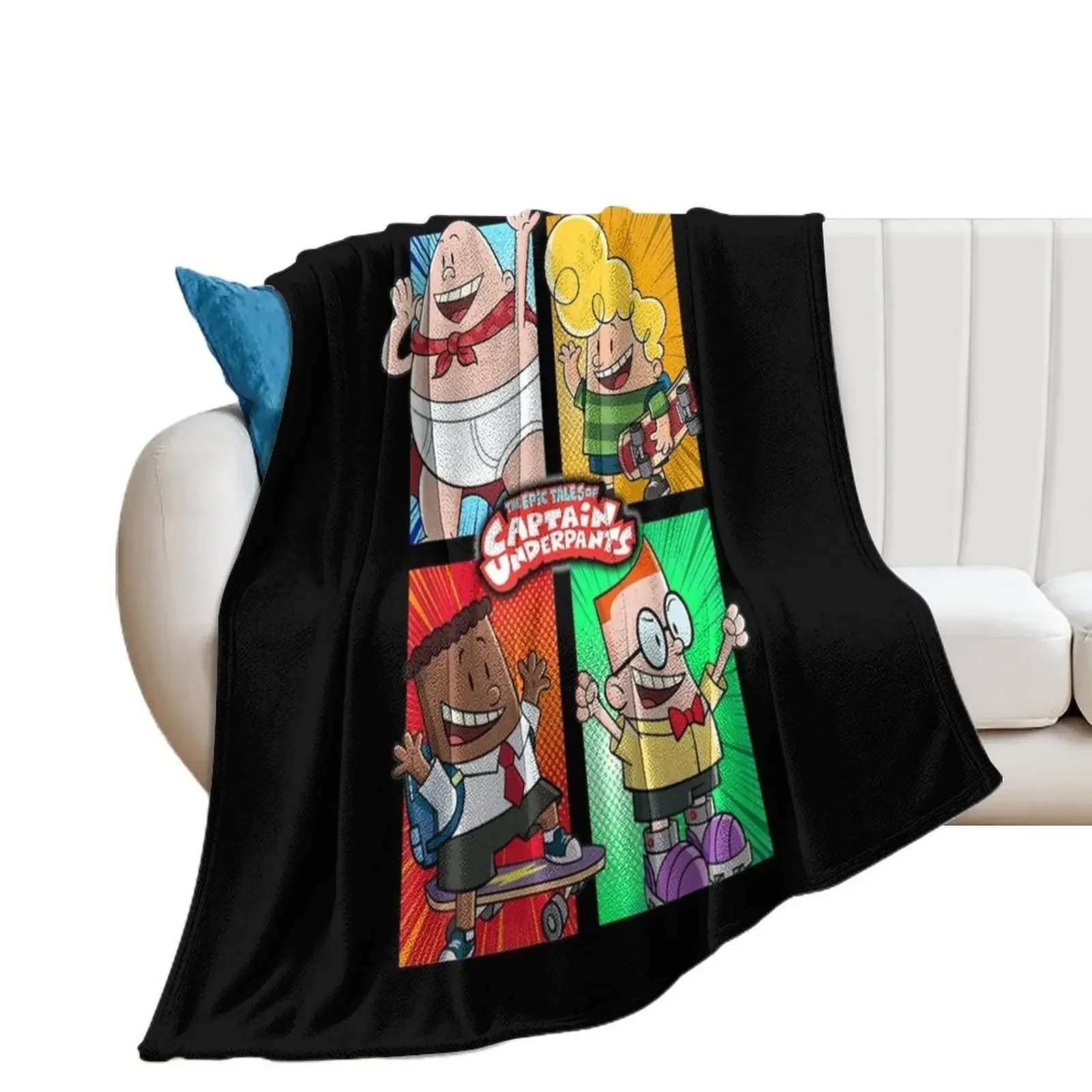 Birthday Gifts Captain Underpants The First Epic Movie 4 Square Friends Throw Blanket For Baby Bed linens Blankets