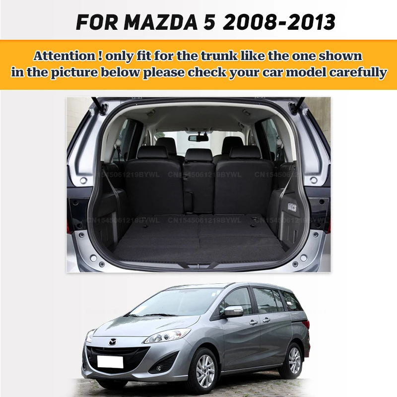Car Floor Mats For Mazda 5 (7-Seat) 2008-2013 12 11 10 Trunk mat Cargo Liner Protection Carpet Custom Floor Liners Accessories