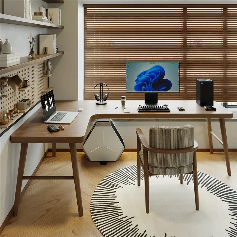 d2 solid wood corner window desktop computer table simple corner desk bedroom household desk e-sports table