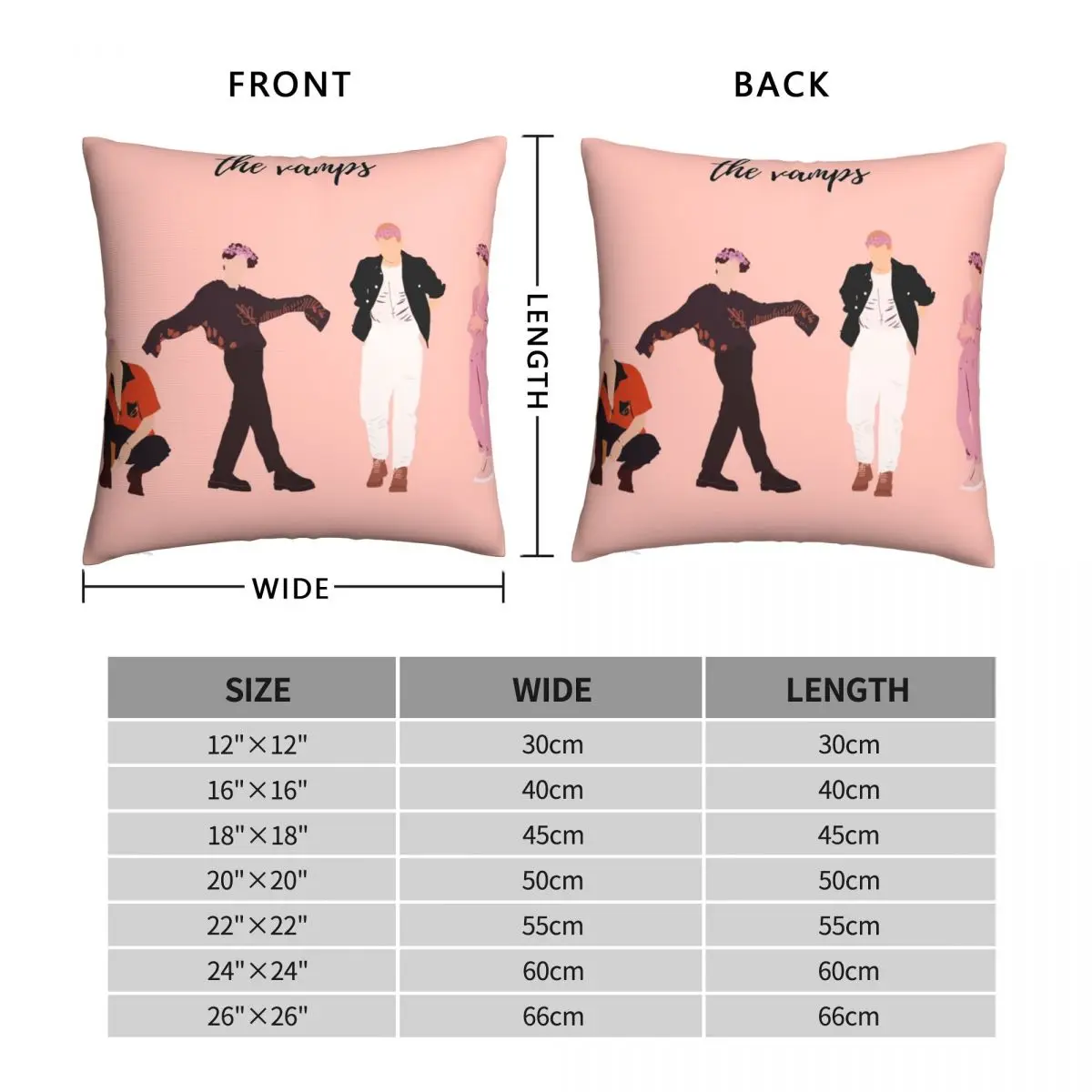 The Vamps Cherry Blossom Era Pillowcase Polyester Linen Velvet Printed Zip Decor Home Cushion Cover