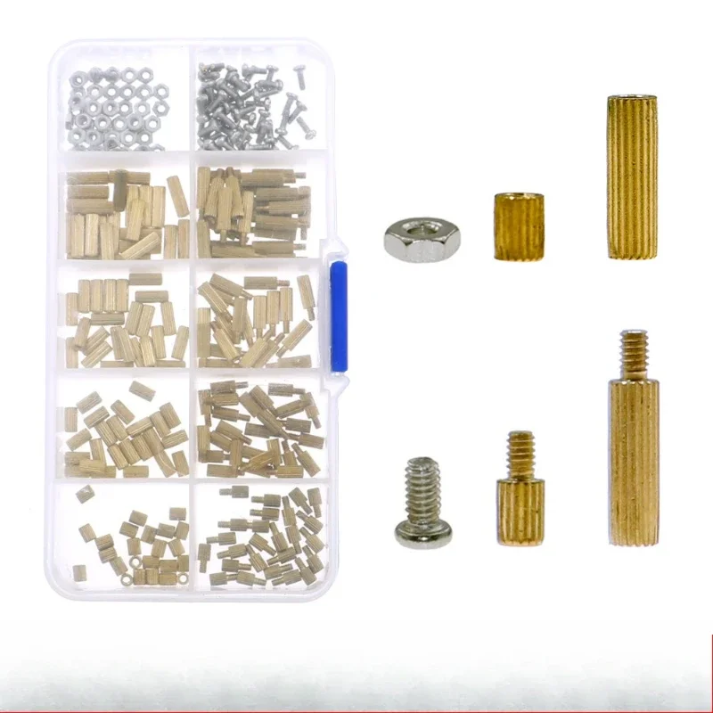 10 kinds of 260 M2 knurled columns, double-pass single-head round  security monitoring, support column 4mm~ 10mm kit