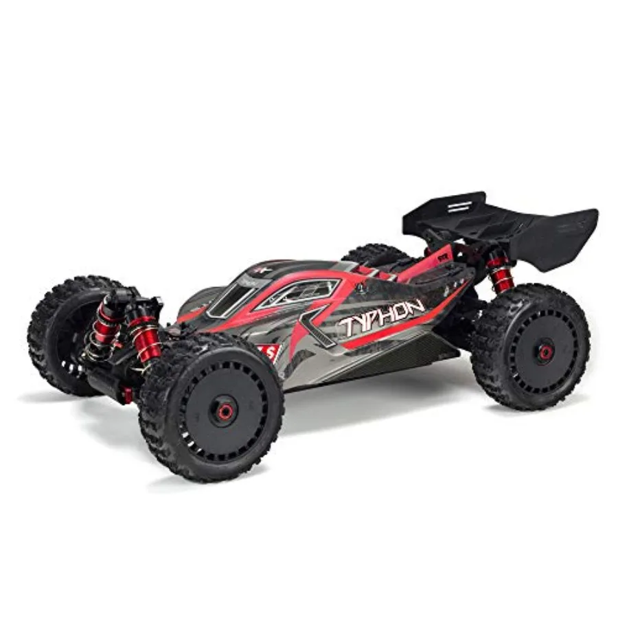 

RC Car 1/8 Typhon 6S V5 4WD BLX Buggy with Spektrum Firma RTR Ready-to-Run Black and Red ARA8606V5