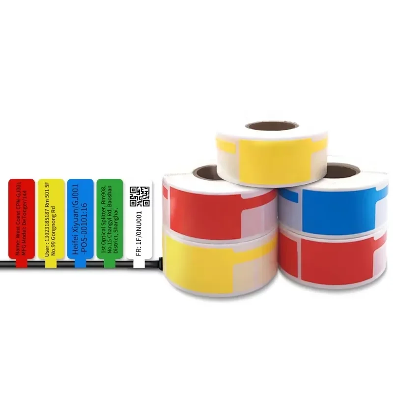 2026 Hot！ Detonger Waterproof Cable ID Colorful Cable Tags Wire and Cable Maker Sticker Labels
