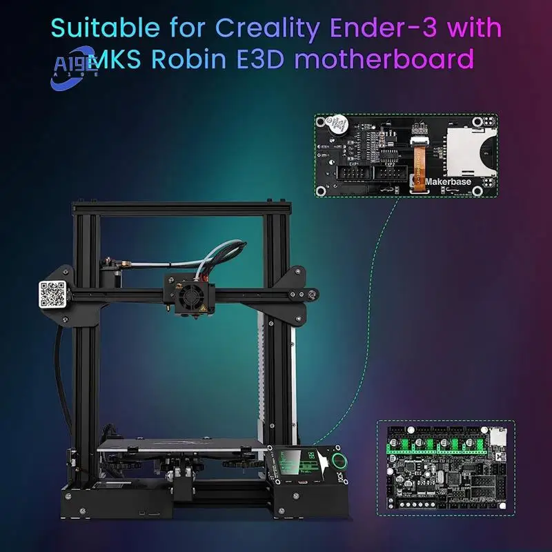 

A19E-для Makerbase MKS MINI12864 V3, вставка SD-карты, передний ЖК-экран, аксессуары для 3D-принтеров MKS SKR VORON Mini 1286