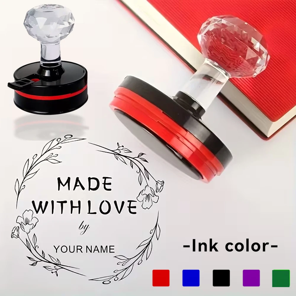 Custom LOGO Self-Inking Stamp -Personalized Photosensitive Ink Stamp,30/38/40/42/45/50mm Rubber Stamp,For Business Address Stamp