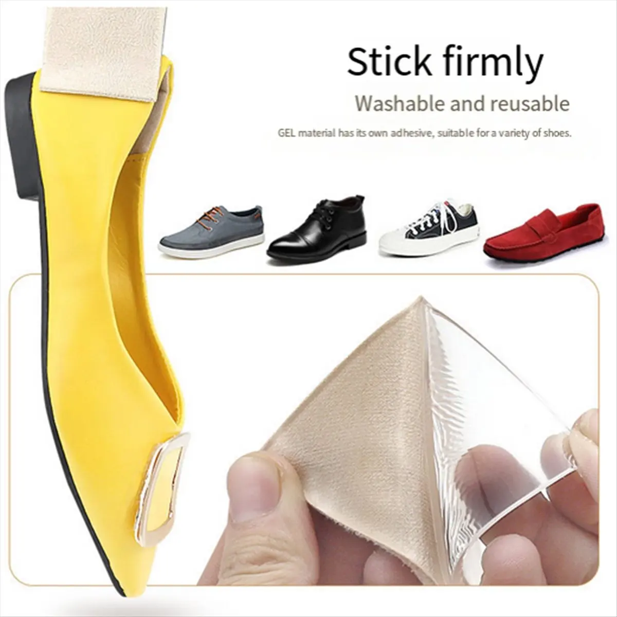 Learned- Adjustable Height Increase Insoles, 3-Layer Gel Heel Lifts Shoe Inserts for Leg Length Discrepancy, Achilles Tendonitis