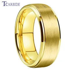 6MM 8MM Men Women Wedding Band Tungsten Engagement Ring Step Beveled Brushed Multicolor Gift Jewelry For Ladies Gentleman