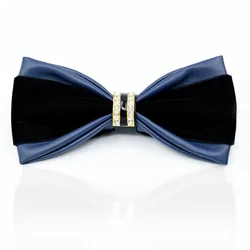 Men's business formal drill bow tie handmade leather pu high-end bow tie fashion nightclub gem bow tie for men ties