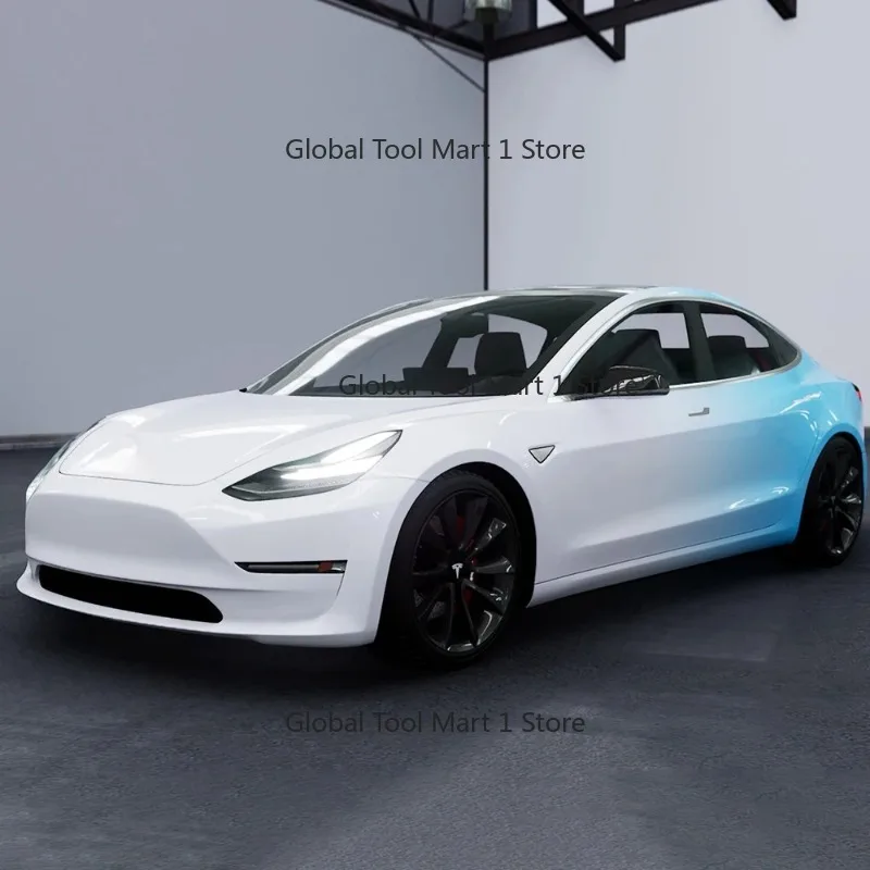 

WRAPMASTER 1.52*20m White Blue Custom Car Film PVC Self-Adhesive Film Gradient Color P-ET Vinyl Car Wrap Vinyl Car Sticker