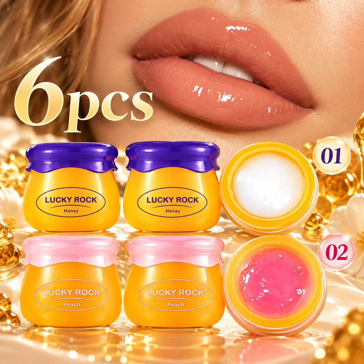 6pc Base Lipstick, Fruit-Flavored Lip Gloss, Lipstick, Party Favor Gifts, Holiday Presents, Keepsakes,Long-Lasting Moisturizing