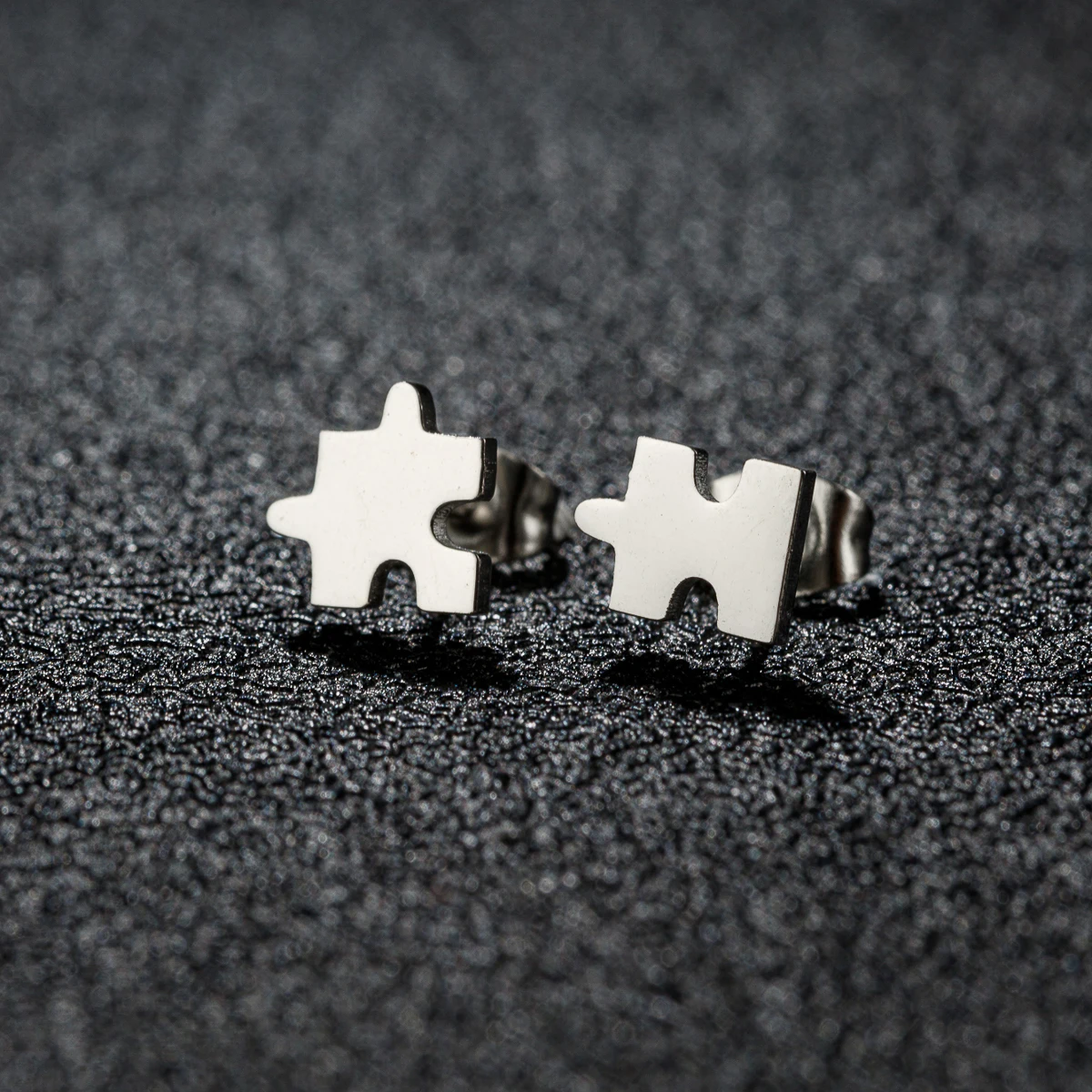 1 Pair Mini Stainless Steel Puzzle Stud Earring Stylish Cute Jigsaw ear studs New Women Minimalist Earrings Games Jewelry