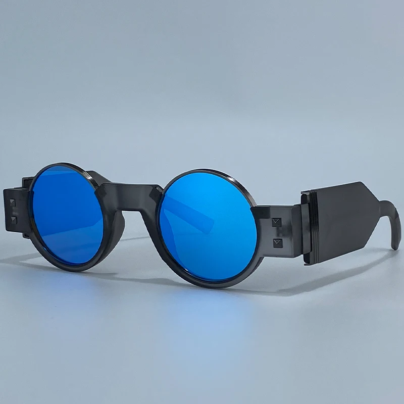 Kleine Runde Steampunk-Sonnenbrille für Herren 2026 Luxusmarke Y2K Punk Sonnenbrillen für Männer Retro Fahrbrille UV400 Schutz – Detail 14