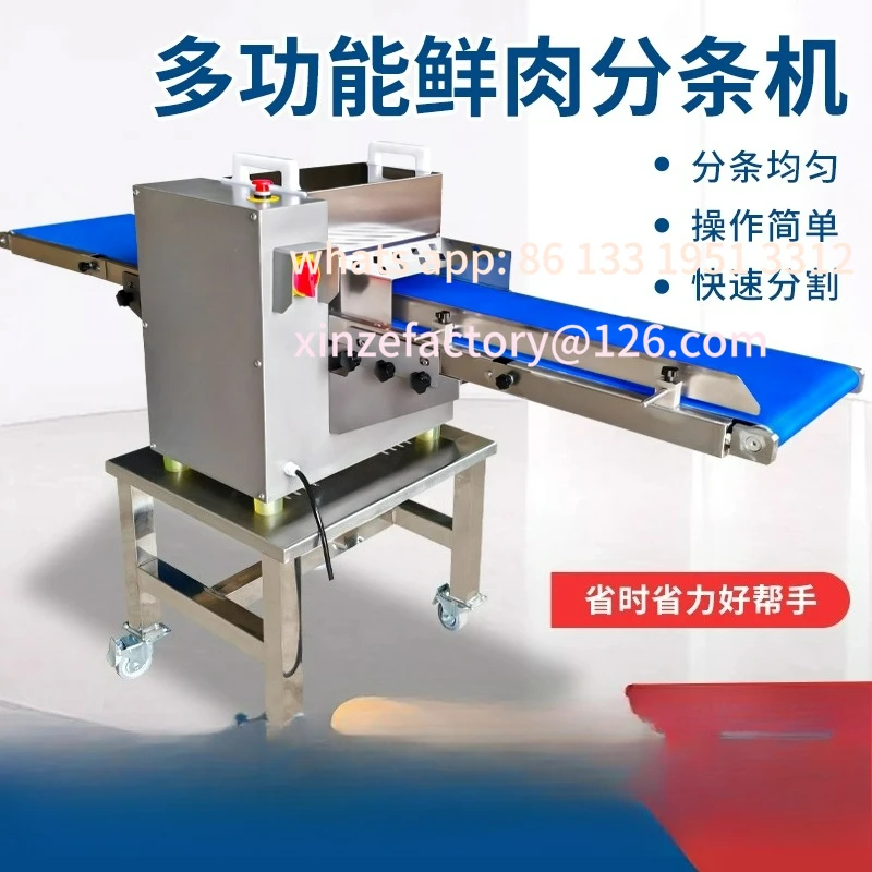 

Fresh meat slitting machine Commercial automatic pork belly beef mutton slitting machine Poultry parallel slitting machine