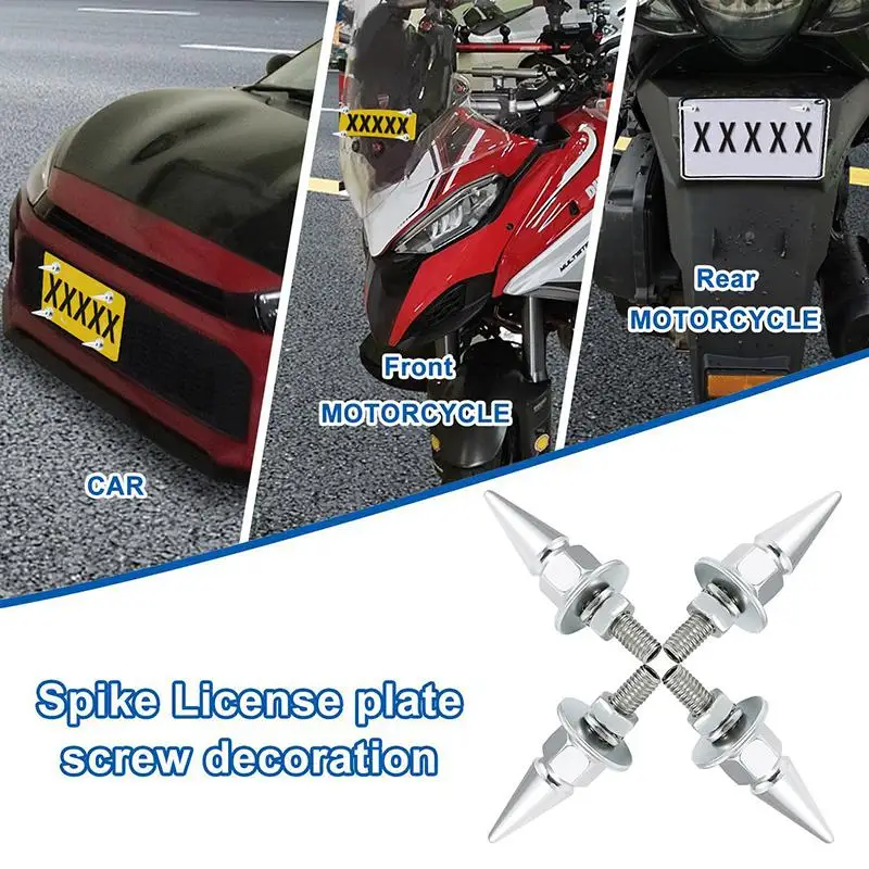 Universal Car License Plate Screws 4pcs M6 Aluminum Alloy Fasteners Secure Mount Rustproof Number Plate Fitting