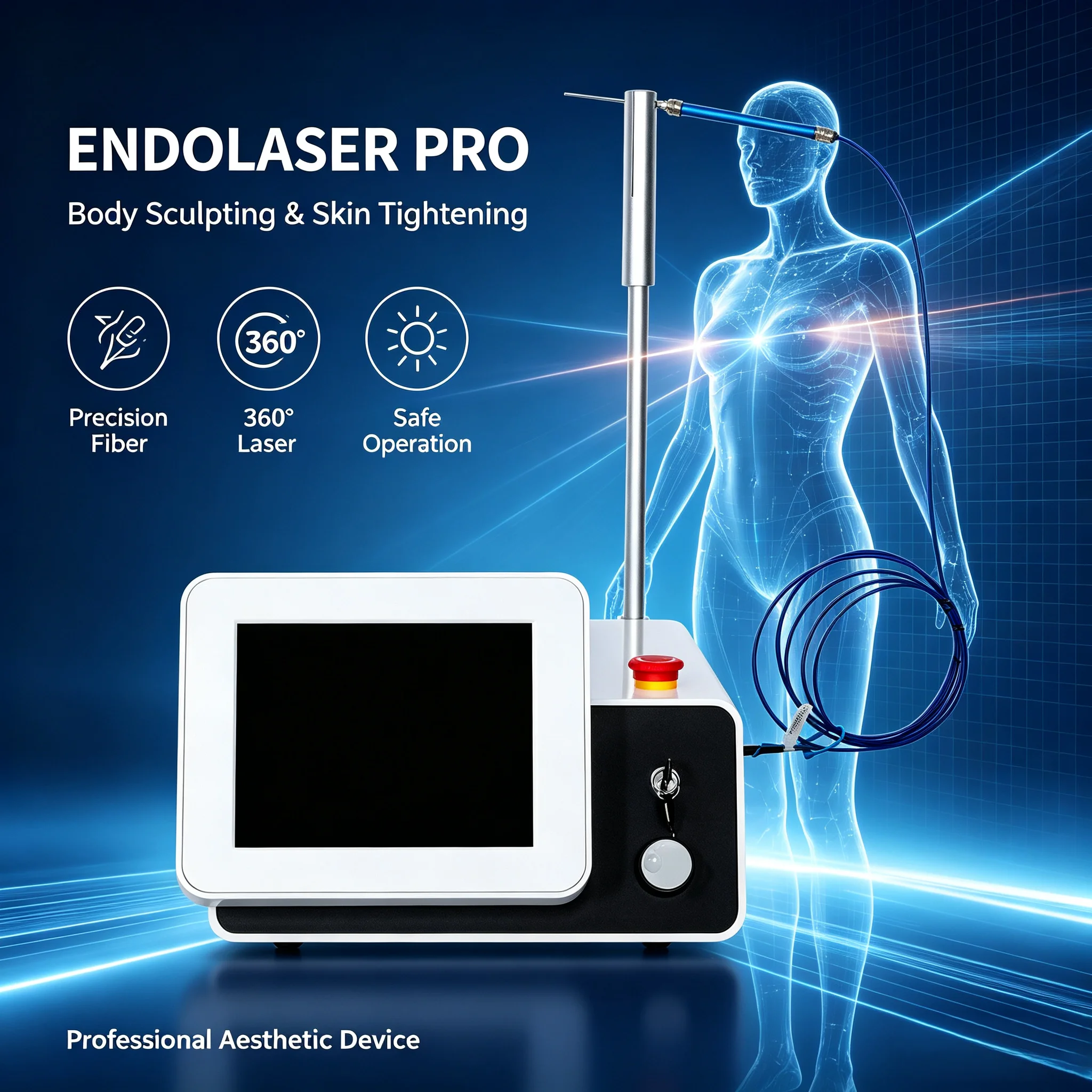 980 1470 Diode Endolase Beauty Machine Fiber Optic Liposuction Fat Reduction Body Shaping Red Vein Clear Skin Rejuvenation