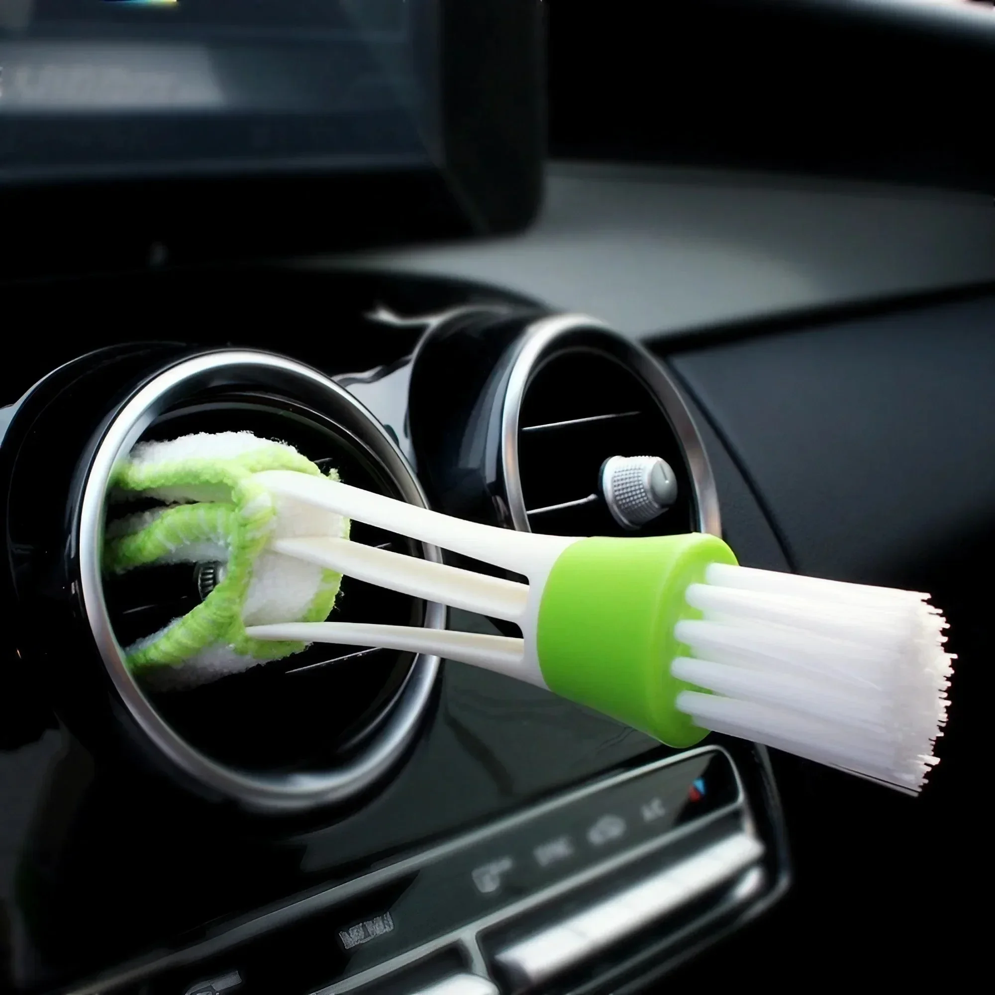 Car Air Vent Brush - Dual-Head Mini Duster and Cleaner for Car, Keyboard, Window, AC, Home, Office, Portable Tool