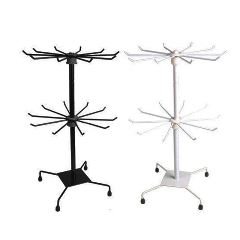 2Layer Metal Rotating Jewelry Display Stand Bracelet Necklace Organizer Holder Hat Socks Display Rack Storage Rack Store