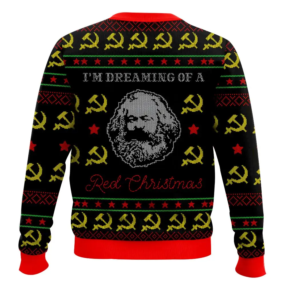 Karl Marx I’m Dreaming Of A Red Christmas Ugly Christmas Sweater Funny Holiday Party Pullover Oversize Sweater Xmas Gift 2026