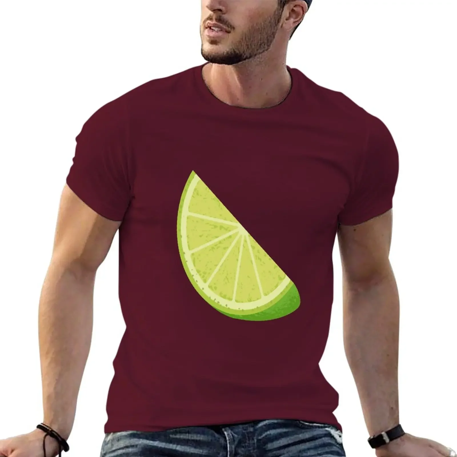 2024 spring and fall t shirt  Lime Slice T-Shirt for  vintage blacks sublime T-shirts short sleeves pure cotton tops streetwear