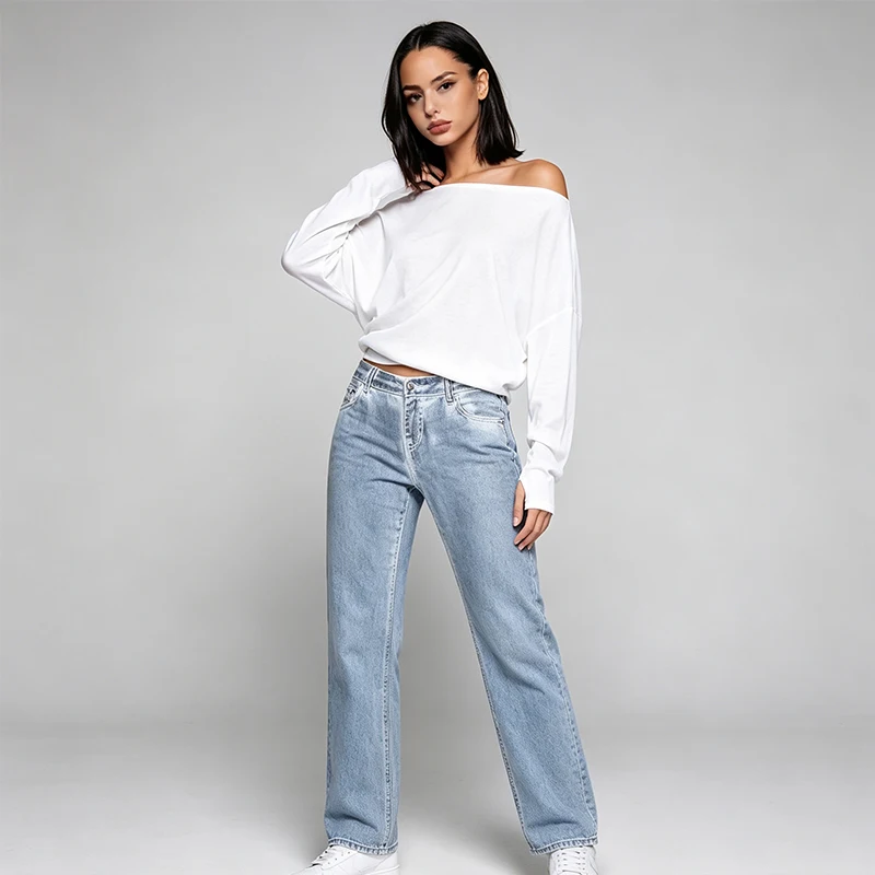 Asymmetrical Boat Neck Long Sleeve T Shirt For Women, Solid Loose Draped Off Shoulder Blouse, Soft Stretch Casual Layering Top