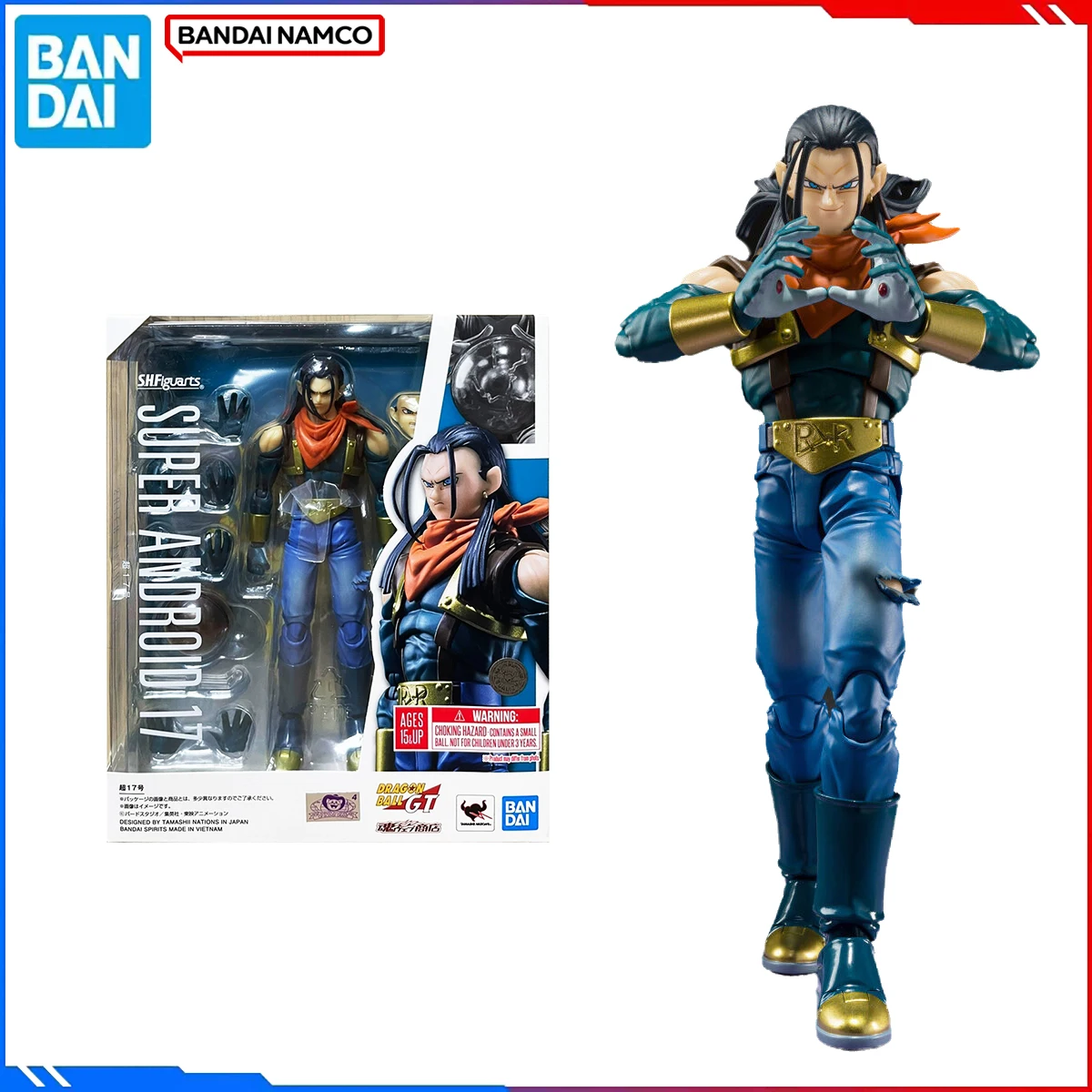

Genuine Bandai Original DRAGON BALL Figure Model Kits S.H.Figuarts Anime Figures SUPER Android 17 Action Model Toys Gift for Kid