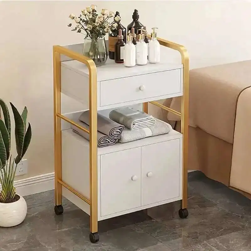 

Salon Salon Auxiliary Iron Modern Beauty Trolley Cart with Wheels Barber Shop Mobile Storage Special Tool Cart Salon Furniture