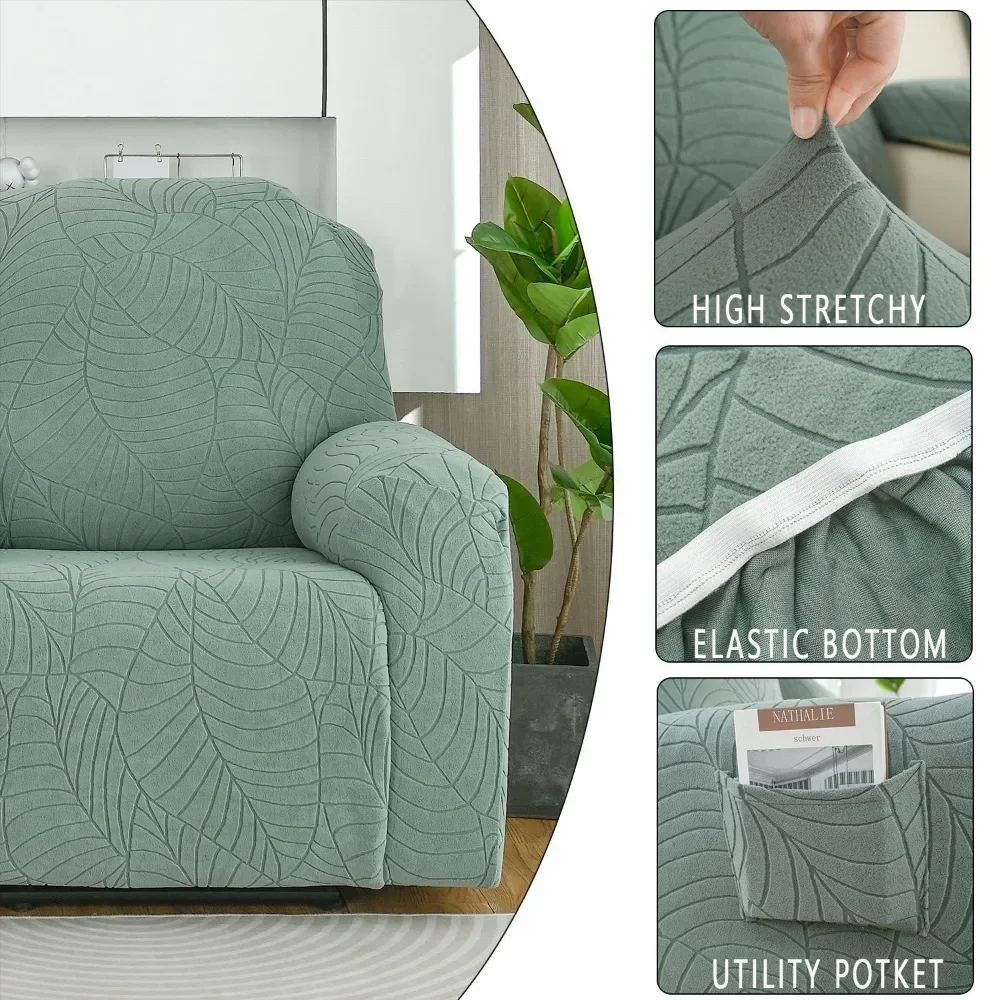 Leaf Jacquard Home Recliner Sofa Cover for Chesters Sofa Chesters Sofa Cover Leaf Jacquard Recliner Slipcover Home Use