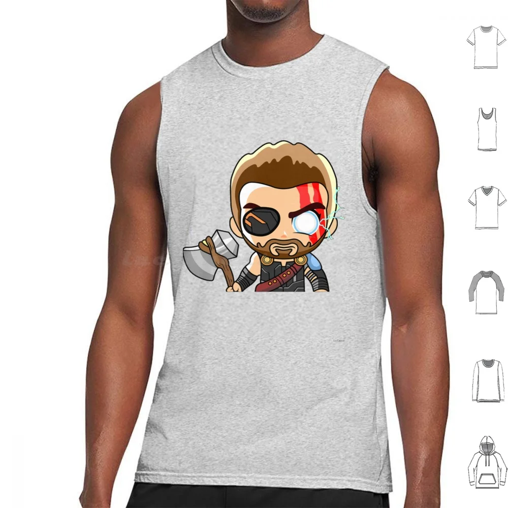 Tank Tops Vest Sleeveless Comics Comic Mjolnir Superhero America Infinity War Captain Geek Ragnarok Asgard God Hammer Hawkeye