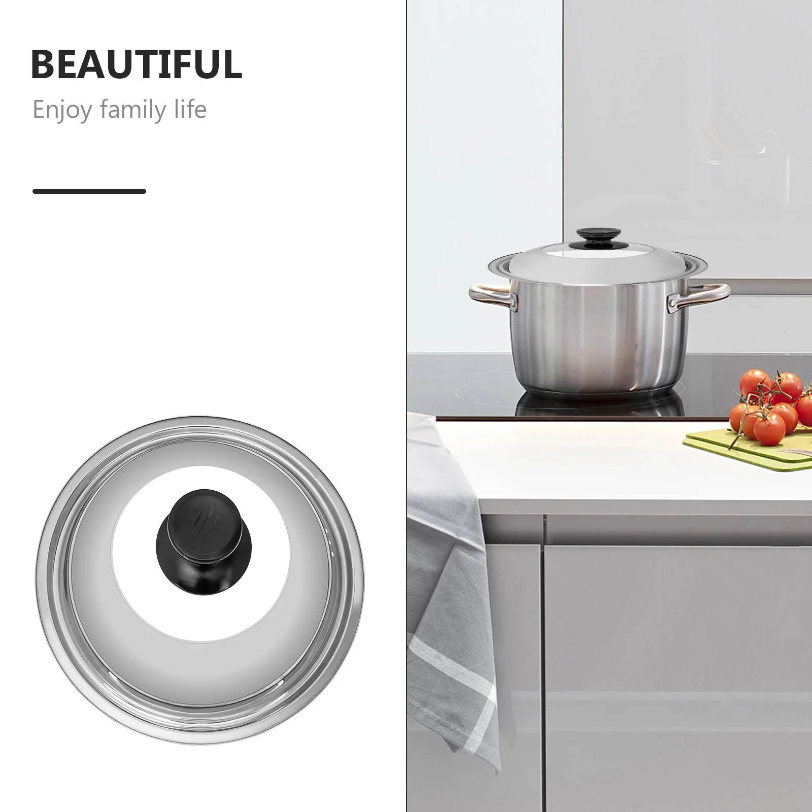 

Thickened Stainless Steel Glass Pot Lid With Handle Universal Frying Pan Wok Cover Replacement Kitchen Cookware Household