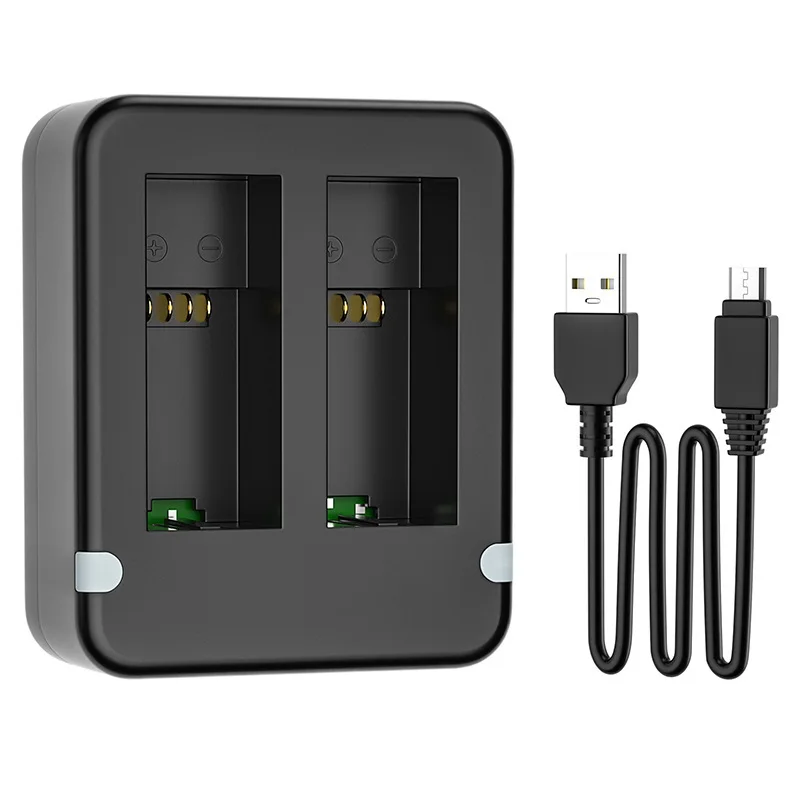 Podwójna ładowarka z dwoma portami do Go Pro Gopro Hero 12 11 10 9, czarna kamera sportowa Akcesoria z kablem USB Podróżowanie