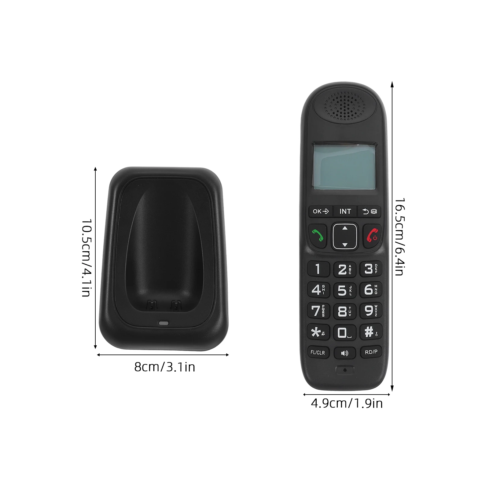 1 Set Cordless Phone For Office Home Use Wireless Handheld Telephone Big Lcd Display Clear Sound Digital Speakerphone Business