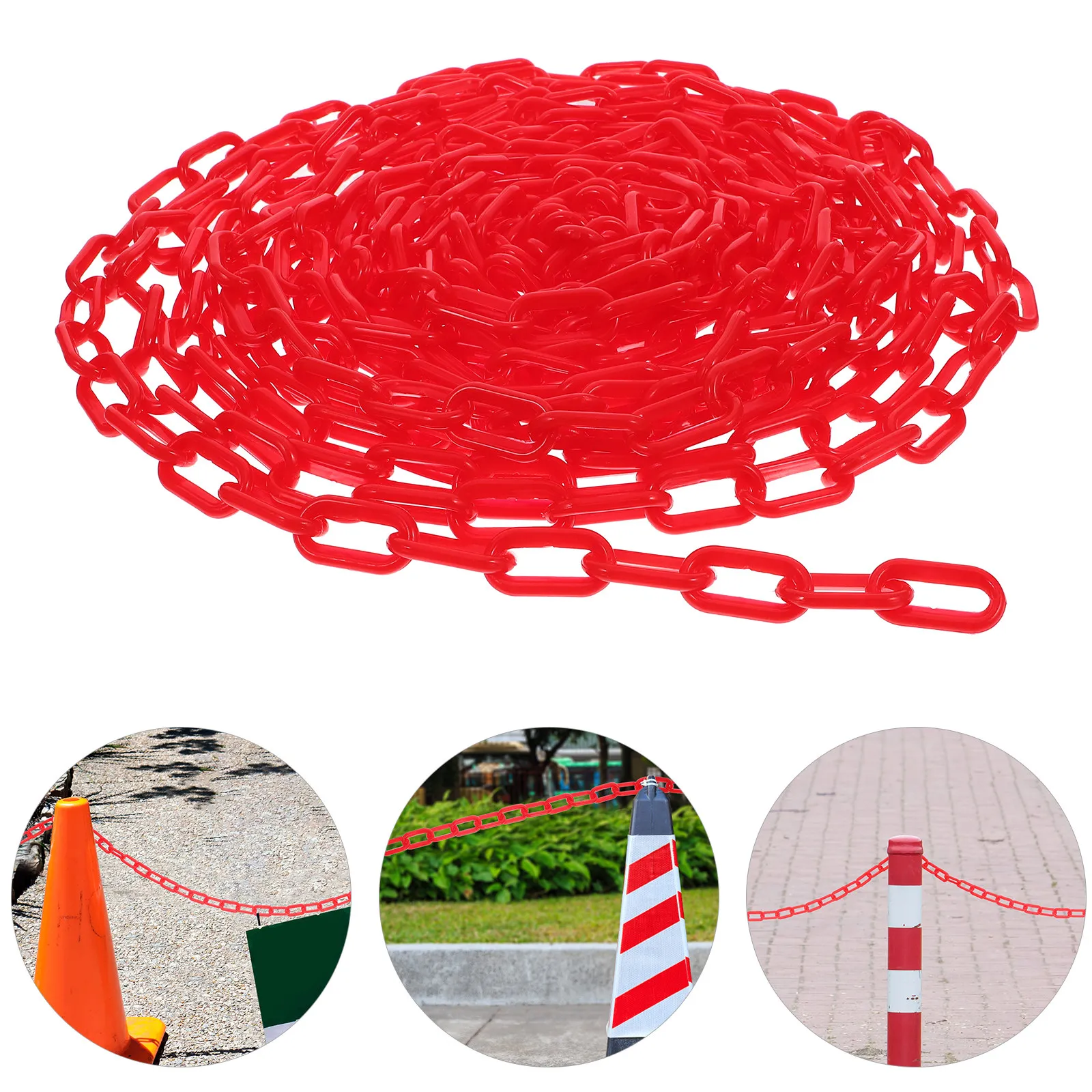 10m Plastic Barrier Chain Safety Chain Crowd Adjustable Detachable Caution Security Plastic Chains