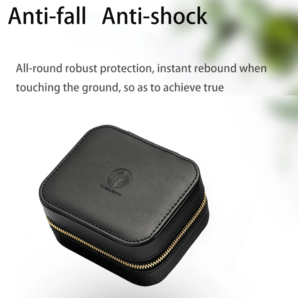 Angelears جلد أسود بولي Earphone حقيبة التخزين HIFI تحمل ملحقات حافظة مستطيلة لمحولات الصوت IEMs سماعات الأذن