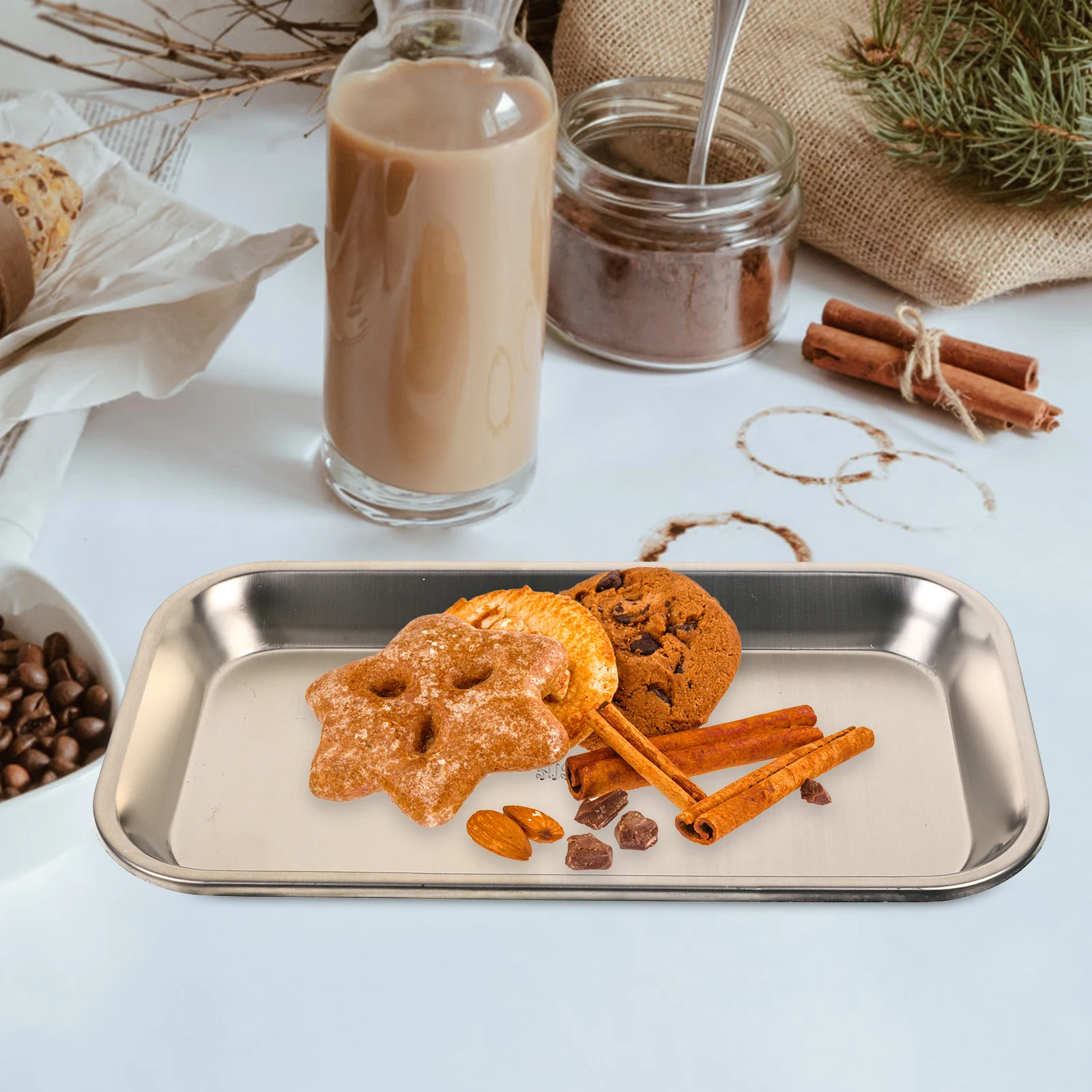 

2 pcs 304 Stainless Steel Tray Professional Thick Dental Instrument Square Reusable Autoclavable Polished For Surgery Tools