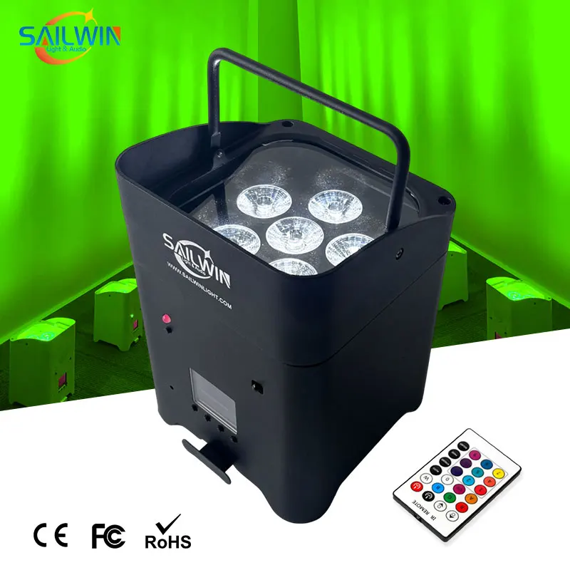 

CE Sailwin Dmx сценический светильник 6X18 Вт RGBWA УФ DJ свадебный аккумулятор сценическое освещение оборудование с питанием беспроводной светодиодный светильник WIFI