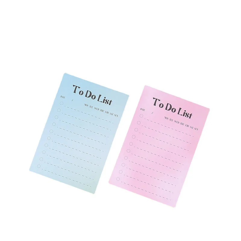 50 Sheets Ins Simple Memo Pads Gradient Check List To Do List Portable Pastable Sticky Notes Korean Stationery Office Supplies